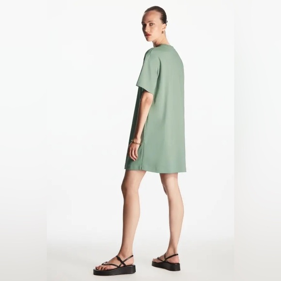 COS MINI T-SHIRT DRESS SIZE LARGE NWOT SAGE GREEN - Picture 3 of 8